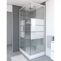 Marwell Komplettdusche Grey River Rectangle, BxT: 110x80 cm, Einscheibensicherheitsglas, inkl. Armaturen weiß
