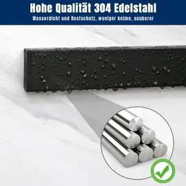 luxuskollektion Magnetleiste Messer 40 cm Schwarz Edelstahl selbstklebend & Schrauben