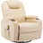 vidaXL Massage-Schaukelsessel Kunstleder 55 x 100 x 55 cm Creme mit Fernbedienung