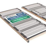 AM Qualitätsmatratzen - Ergonomischer 7-Zonen Lattenrost 160x190 cm (2x 80x190 cm) | fertig montiert | 44 Leisten | starr | Holmabsenkung für S...