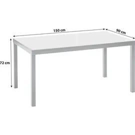 Merxx Trivero Deluxe Gartentisch 150 x 90 x 72 cm Grau