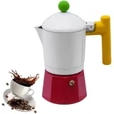 OUBUBY Espressokanne für Den Herd, 150 ml Klein Italienischer Espressokocher aus Aluminium für Elektrische Tontöpfe, Reiskocher, Gas- & Elektroherd - Mokkakanne italienische Espressomit mit Filter