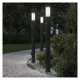 vidaXL Solarleuchte Edelstahl 110,0 cm 3er Set schwarz