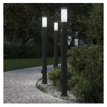 vidaXL Solarleuchte Edelstahl 110,0 cm 3er Set schwarz
