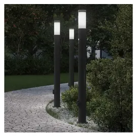 vidaXL Solarleuchte Edelstahl 110,0 cm 3er Set schwarz
