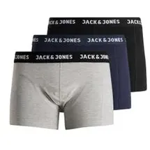 JACK & JONES JACANTHONY TRUNKS 3er Pack Schwarz / Blau / Weiß XL