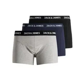 JACK & JONES JACANTHONY TRUNKS 3er Pack Schwarz / Blau / Weiß XL