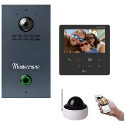 IP Video Türsprechanlage 1-Familienhaus in Anthrazit mit einer personalisierten Gravur für Unterputz oder Aufputz Montage