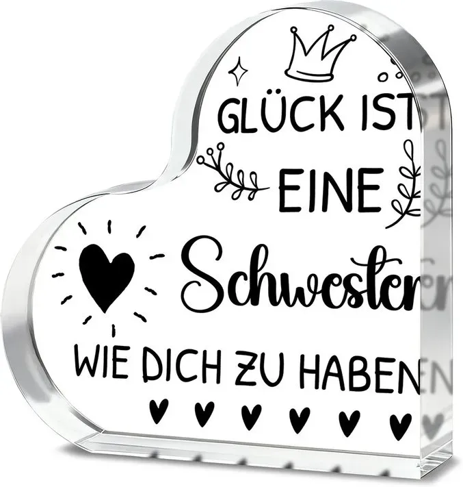 Alphynix 1 Stück Acryl-Herzplakette, 