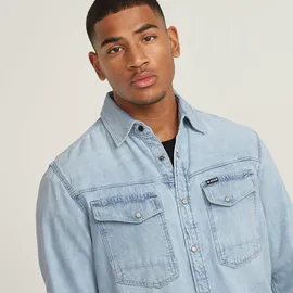 G-Star Slim Fit Jeanshemd Silber M