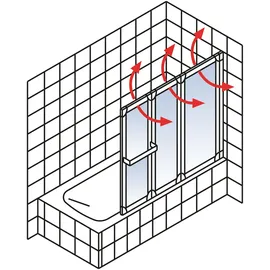 Schulte Badewannenaufsatz Alu natur 127 x 140 cm Kunstglas