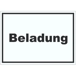 Beladung Aufkleber mit Text Transport Fracht waagerecht A9 (37x52mm)