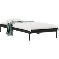 vidaXL Bettgestell Schwarz 90x200 cm Holzwerkstoff und Metall