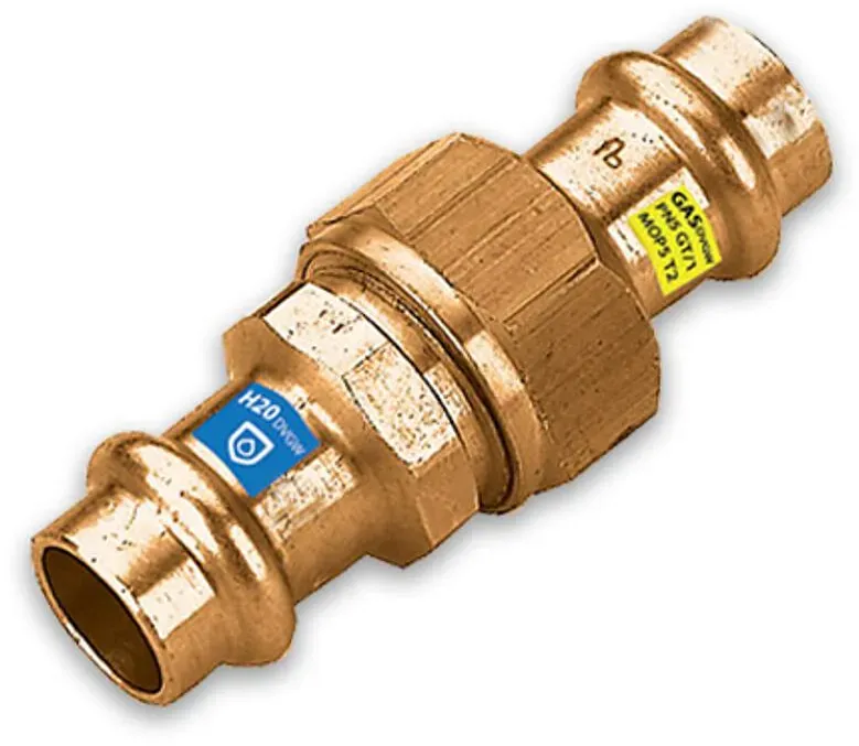 Kupfer Press Kombifitting Verschraubung flachdichtend, DVGW, Kontur V, verschiedene Varianten (Ausführung: 22 mm)