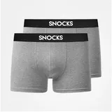 SNOCKS Boxershorts mit Logo Grau S 2er Pack