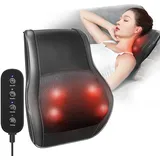 Frogetu Nackenmassagegerät mit Wärme – Shiatsu Massagekissen für Nacken, Schultern & Rücken mit 3D-Knetmassage, 3 Heizstufen & Vibrationsfunktion – Massagematte für Büro, Auto & Zuhause