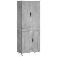 VidaXL Highboard Betongrau 69,5x34x180 cm Holzwerkstoff