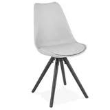 KADIMA DESIGN Designer Stuhl PIPA | Küchenstuhl mit Vintage Look in Grau | Gr.: onesize