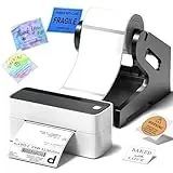 Phomemo Neuer Bluetooth Etikettendrucker mit Etikettenhalter, DHL Thermodrucker 4x6, Bluetooth Etikettiergerät Label Printer für Barcode, Amazon, Etsy, Shopify, Royal Mail, DHL, FedEx, etc