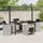 vidaXL 5-teiliges Garten-Esszimmer-Set mit Kissen Hellgrau Poly-Rattan - Hellgrau