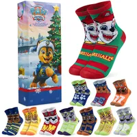 Get Trend PAW Patrol Chase Socken Adventskalender Kinder 2025, 24 Paar Lustige Socken Jungen mit Marshall Rubble & Mehr, 27-31, Geschenke für Jungs (Multi Chase)