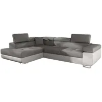 Luxusbetten24 Schlafsofa Designer Sofa Tervi, mit Schlaf- und Klapptfunktion grau