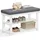 Songmics Schuhbank 71 x 49 x 29 cm weiß / weiß
