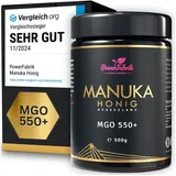 PowerFabrik Honig Manuka Honig MGO 550+, Original aus Neuseeland, im Glas, 500g, 1 x