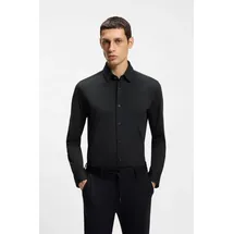 Boss Slim Fit Businesshemd mit Performance-Stretch Schwarz 44