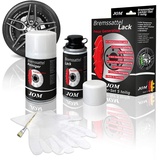 JOM Car Parts & Car Hifi GmbH 200005 Bremssattellack, Bremssattel Lackier- Set, schwarz, 1K-System, Bremssattellack 75ml, Bremsenreiniger 250ml, Pinsel und Handschuhe