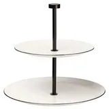 Asa Selection 2-stöckige Etagere Ligne Noire Porzellan Schwarz, Weiß Schwarz /