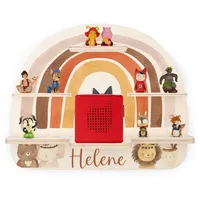 KIDSMOOD - Personalisiertes Tonie Regal für Kinderzimmer | Regenbogen Wand-Regal mit genügend Platz für Tonie-Hör-Figuren, Aussparung für Tonie-Musikbox & Kabelmanagement, Tonie Regal Mädchen & Jungen