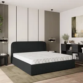masseno Polsterbett, Schwarz, Holz, 140x200 cm, Schlafzimmer, Betten, Polsterbetten