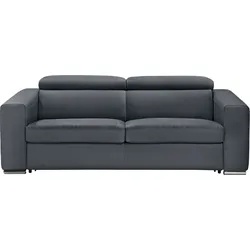 Schlafsofa EGOITALIANO "Cabiria, Design und super Sitz- und Liegekomfort", grau (dunkelgrau), B:226cm H:97cm T:103cm, Sofas, Sofa inkl. Schlaffunktion, Kopfteile verstellbar, mit Metallfüßen