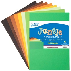 Pappe & Papier in Dschungelmotiv (pro Set 128) Bastelbedarf Pappe & Papier
