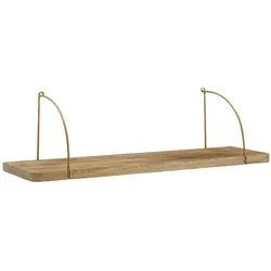 Wandregal `Tevere`: Industrie-Stil, Mango Massivholz/Eisen, 80x22x25 cm | Kadima Design