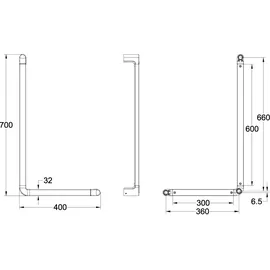 Villeroy & Boch ViCare Haltegriff Wandhaltegriff 700 x 400 mm verchromt