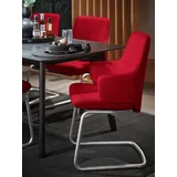 Stressless® Polsterstuhl Laurel, Low Back mit Armlehne, Größe L, mit Beinen aus Stahl in Schwarz matt rot
