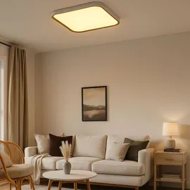 WOFI Deckenleuchte Gala 1 Flg. - Weiß, LED 35W 3500lm 2800-5500K warmweiß-kaltweiß, LxBxH 48x48x4 cm