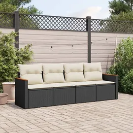 vidaXL Garten-Lounge-Set 4-tlg. schwarz