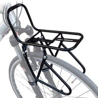 Fahrrad Gepäckträger vorne 15 kg Lastfahrradträger Bremsrahmen Mountainbike mit 2 Installationsmethoden Kann Gepäckträgertasche/Fahrradkorb/Zelt/Schlafsack tragen