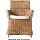 MAIN, Rattan Sessel natur 2 Stück & weißes Kissen, Rattan Möbel bei Matz Möbel