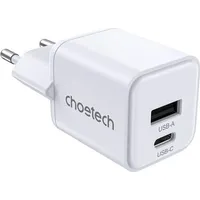 CHOETECH Pd30W Dual Ports 1C1A Wandladegerät (Weiß)
