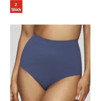 petite fleur Shapingslip PETITE FLEUR Gr. L (44/46), blau (marine + weiß) Damen Unterhosen SEAMLESS im Doppelpack