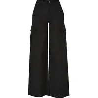 URBAN CLASSICS High Waist Twill Cargohose Schwarz 30