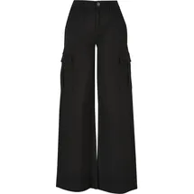 URBAN CLASSICS High Waist Twill Cargohose Schwarz 30