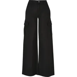 URBAN CLASSICS High Waist Twill Cargohose Schwarz 30