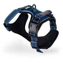 LIONTO Hundegeschirr, gepolstert, Und reflektierend Größe Xl, blau