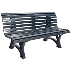 gartenmoebel-einkauf Bank HELGOLAND 3-sitzer, Kunststoff graphitgrau