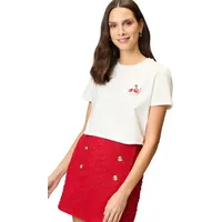 Zero Damen Shirt mit Backprint 40, Patch CreamRed -
